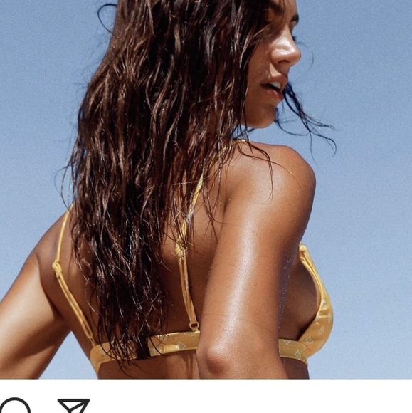 Nwt DAZE DAYZ Jasmine yellow tan logo .bikini S - Picture 7 of 13